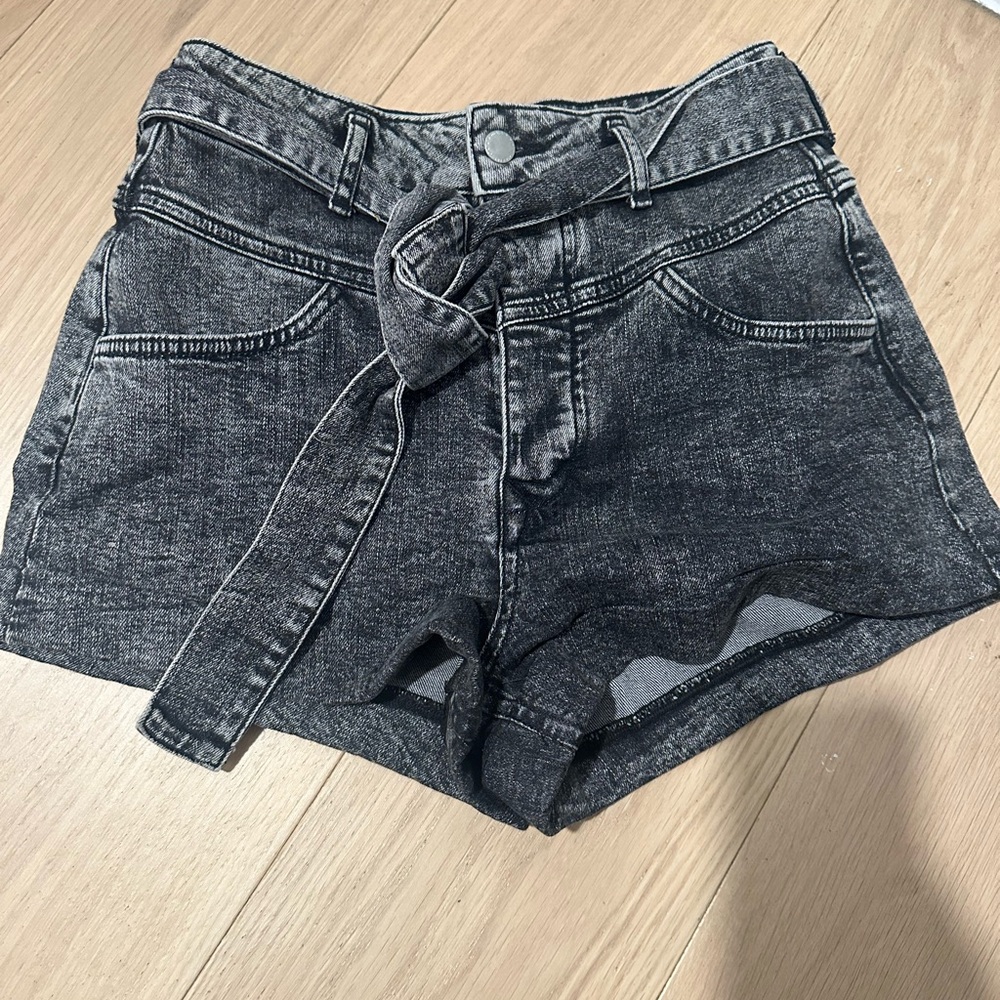 Maje Black Wash Denim Shorts